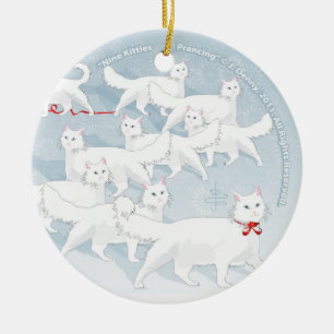 Ornamento De Cerâmica Nove gatinhos que Prancing…