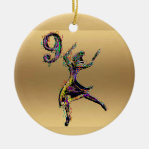 Ornamento De Cerâmica Nove senhoras que dançam a decoração do Natal d