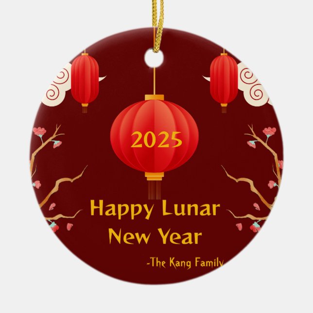 Ornamento De Cerâmica Novo ano chinês 2025 (Frente)