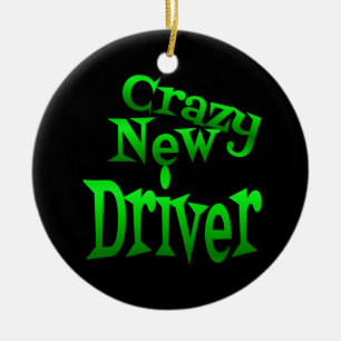 Ornamento De Cerâmica Novo driver louco em verde