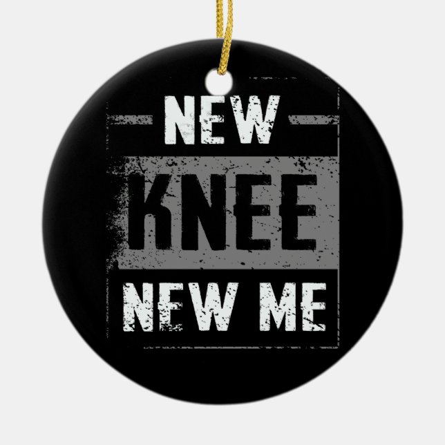 Ornamento De Cerâmica Novo joelho me substituindo cirurgias após operaçã (Frente)