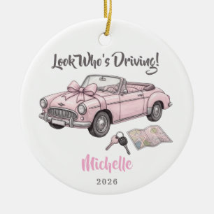 Ornamento De Cerâmica Novo Motorista Nome Personalizado Carta de Conduçã