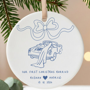 Ornamento De Cerâmica Novo Natal Desenhado à Mão