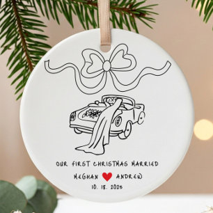 Ornamento De Cerâmica Novo Natal Desenhado à Mão