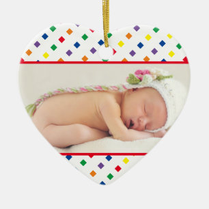 Ornamento De Cerâmica Novo Primeiro Natal Foto e Nome Bebê