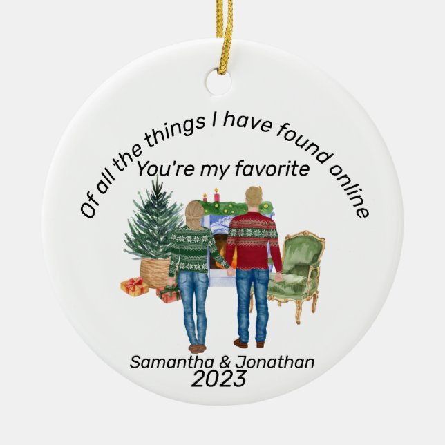 Ornamento De Cerâmica Novos casais loiros de Casal online (Frente)