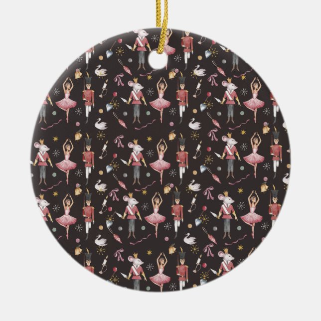 Ornamento De Cerâmica Noz-cracker Ballerina presentes de Natal (Frente)