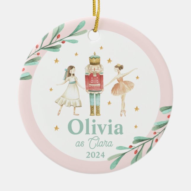 Ornamento De Cerâmica Noz-cracker de inverno Natal (Frente)