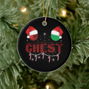 Ornamento De Cerâmica Nozes de Natal Correspondência de Natal Casais 