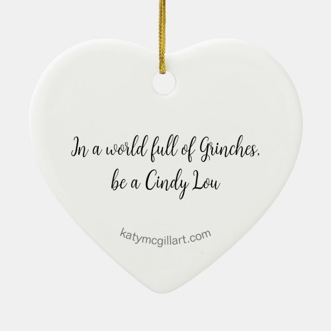 Ornamento De Cerâmica Num mundo de Grinches Cerâmicas Ornament (Verso)