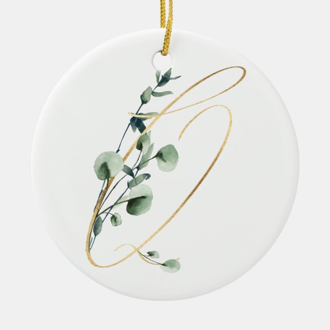 Ornamento De Cerâmica Numeração das iniciais dos feriados de inverno (Frente)