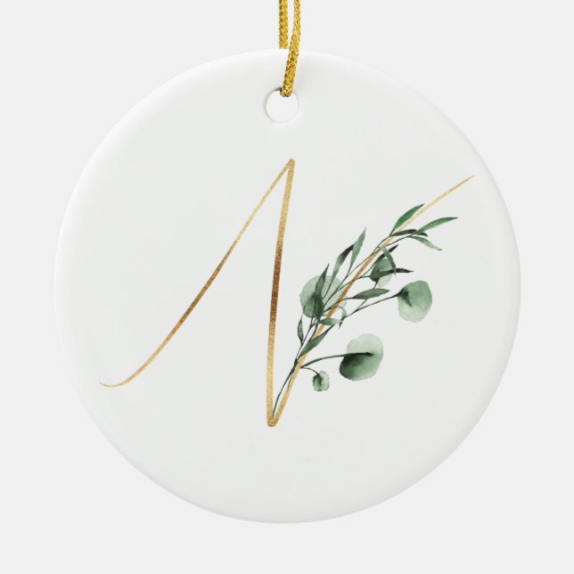 Ornamento De Cerâmica Numeração das iniciais dos feriados de inverno (Frente)