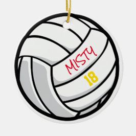Ornamento De Cerâmica Número de Jogador Personalizado do Time de Volei A