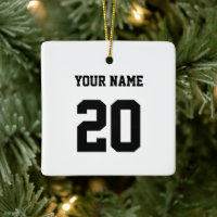 Número e nome personalizados preto e branco