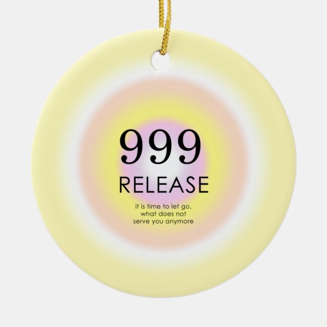 Ornamento De Cerâmica Números Anjos Modernos Numerologia Significa 999 (Frente)