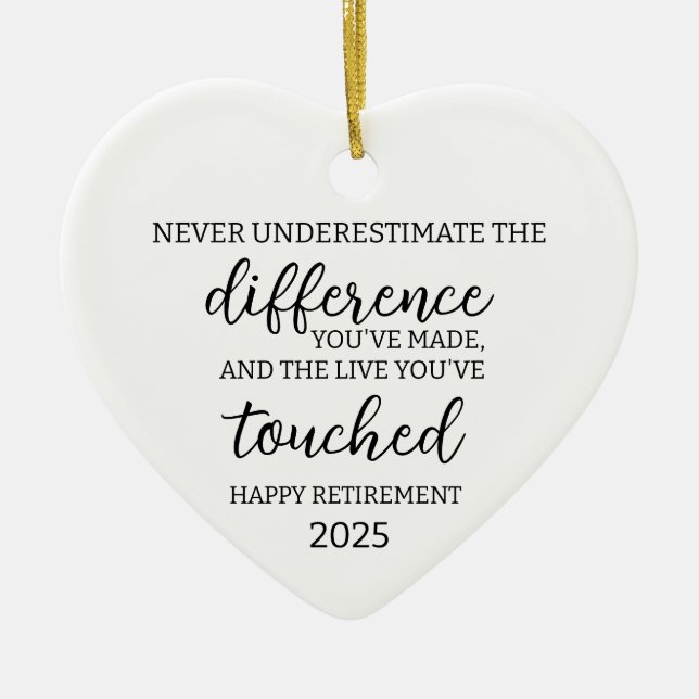 Ornamento De Cerâmica Nunca Subestime a Diferença que Fez e o (Frente)