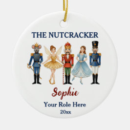 Ornamento De Cerâmica Nutcracker Ballet Custom Name & Role