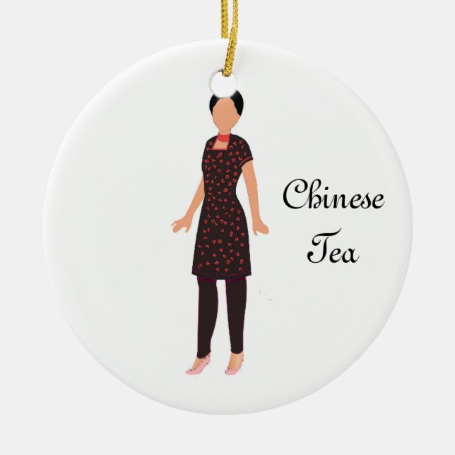 Ornamento De Cerâmica Nutcracker Chinês Tea Keepsasasaame Ornament (Frente)