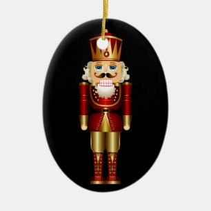 Ornamento De Cerâmica Nutcracker Dourado de Natal do Bebê