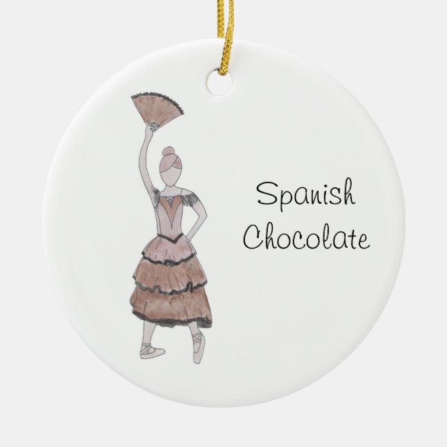 Ornamento De Cerâmica Nutcracker espanhol Chocolate Keepsasasaame Orname (Frente)