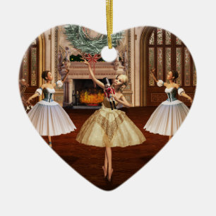 Ornamento De Cerâmica Nutcracker - Joyeux Noël Ornament French Heart