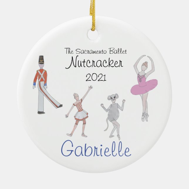 Ornamento De Cerâmica Nutcracker Keepsasaame Ornament (personalizado) (Traseira)