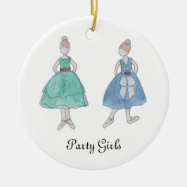 Ornamento De Cerâmica Nutcracker Party Girls Keepsasaem Ornament