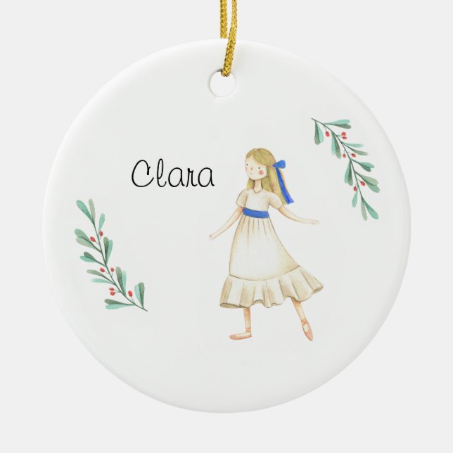Ornamento De Cerâmica Nutcracker Personalizado Clara Keepsasak (Frente)
