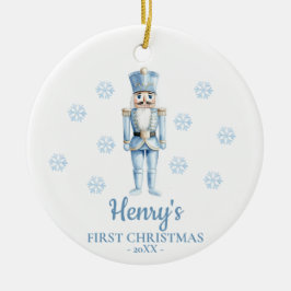 Ornamento De Cerâmica Nutcracker Personalized Baby's First Christmas