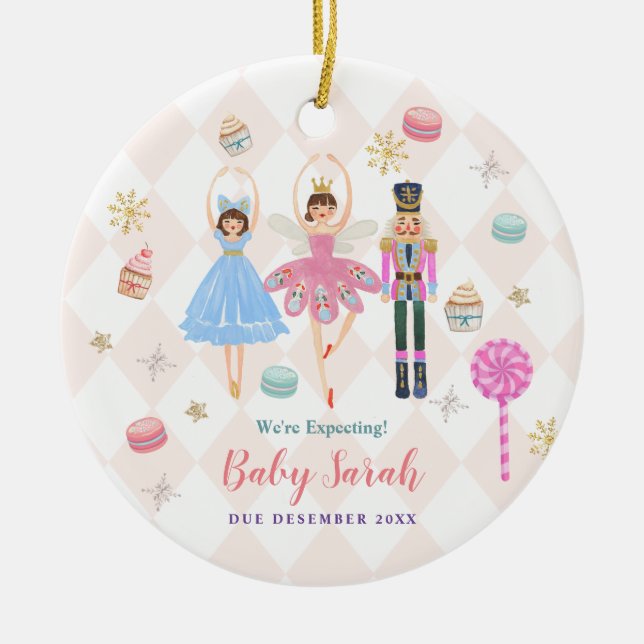 Ornamento De Cerâmica Nutcracker que esperamos que os pais o ordenem (Frente)