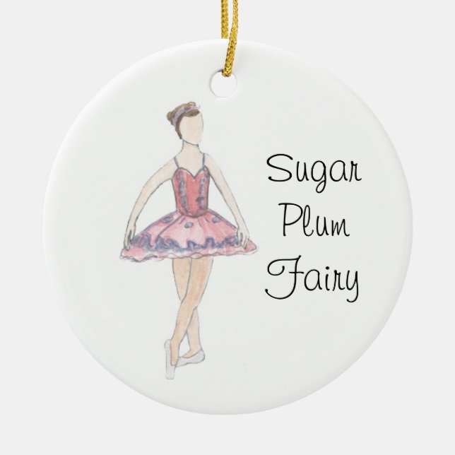 Ornamento De Cerâmica Nutcracker Sugar Plum Fairy Keepsaame Ornament (Frente)
