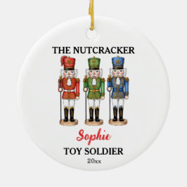 Ornamento De Cerâmica Nutcracker Toy Soldier Custom Name Christmas