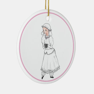 Ornamento De Cerâmica Nutcracker White Lamb Ballerina Personalizada Orna