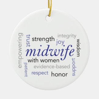 Ornamento De Cerâmica nuvem da palavra da parteira