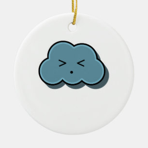 Ornamento De Cerâmica Nuvem de Chuva Encontra Alivio