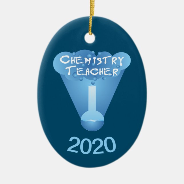 Ornamento De Cerâmica Nuvem de Professores de Química (Frente)