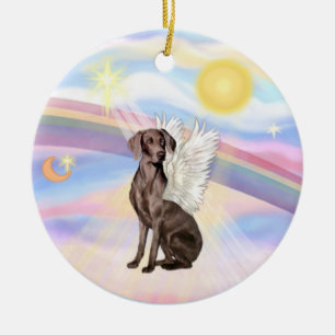 Ornamento De Cerâmica Nuvens - Anjo Weimaraner