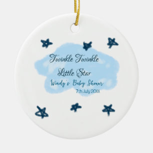Ornamento De Cerâmica Nuvens azuis brilham Twinkle Pequena Exibição de B