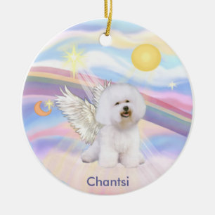 Ornamento De Cerâmica Nuvens - Bichon Frise Angel Chantsi