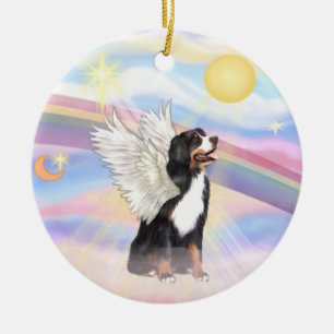 Ornamento De Cerâmica Nuvens - Cão de Montanha Bernês