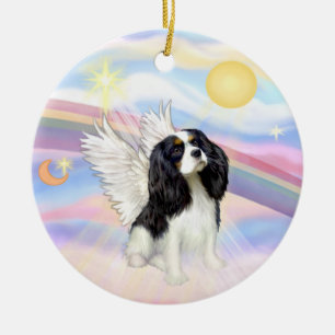 Ornamento De Cerâmica Nuvens - Cavalier King Charles (tri)