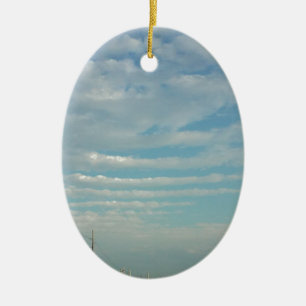 Ornamento De Cerâmica nuvens de ondulação do céu azul