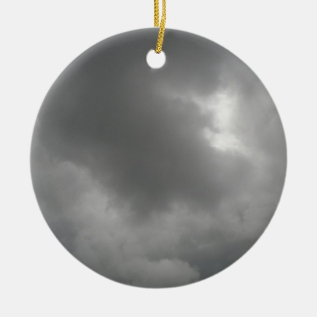 Ornamento De Cerâmica Nuvens de Tempestade em Pendente (Frente)