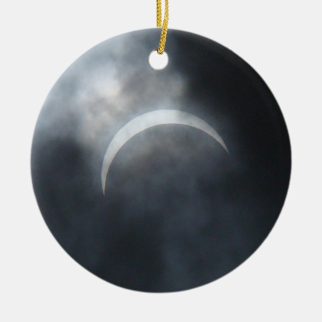 Ornamento De Cerâmica Nuvens de Tempestade Spooky Eclipse 2017 (Frente)