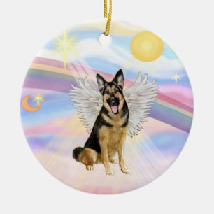 Ornamento De Cerâmica Nuvens - German shepherd ( nº 6)