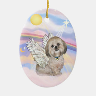 Ornamento De Cerâmica Nuvens - Lhasa Apso (L)