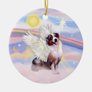 Ornamento De Cerâmica Nuvens - Merle Australian Shepherd Angel (#1)