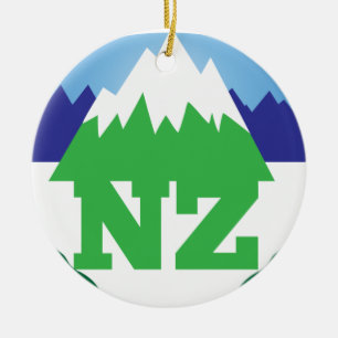 Ornamento De Cerâmica NZ (NOVA ZELÂNDIA) com uma cordilheira na moda