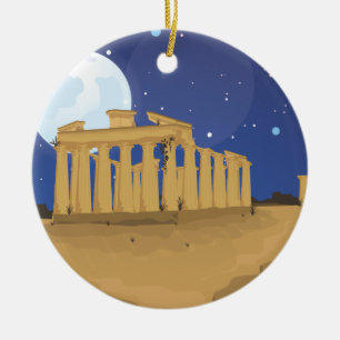 Ornamento De Cerâmica O Acrópole de Atenas desenho animado