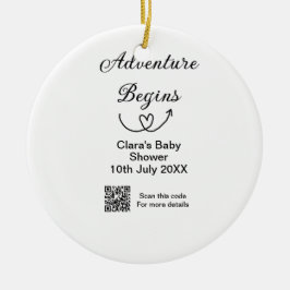 Ornamento De Cerâmica O Adventure inicia a verificação do chá de fraldas